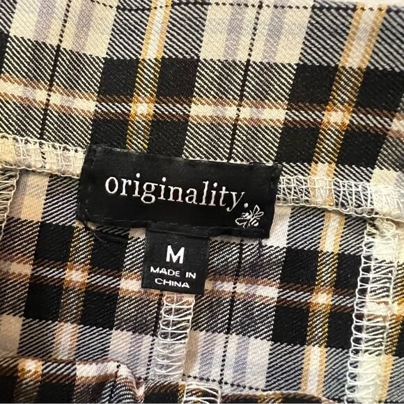 Originality NWT Pleated Plaid Skirt size M Black - Picture 4 of 9